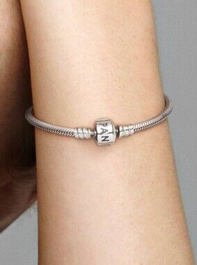 Authentic Pandora Moments Barrel Clasp Charm Bracelet S 925